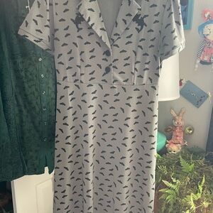 Sourpuss Black Bat Print Dress